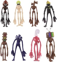 Juego De Muñecas De Dibujos Animados Con Cabeza De Sirena 8 Piezas De Pvc De 10 A 12 Cm Para Niños - Venta Internacional.