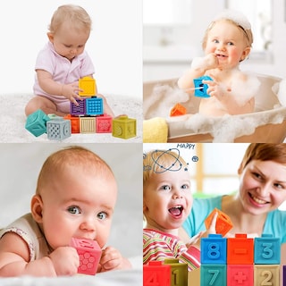 Foto 2 | Foto 2 | Bloques Apilables Blandos Para Bebés Y Niños Pequeños 12 Piezas - Venta Internacional.