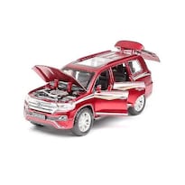 Coche De Juguete Toyota Land Cruiser A Escala 1:32 Con Música Y Luz Color Rojo - Venta Internacional.