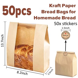 Foto 2 | Foto 2 | Bolsas De Papel Kraft Saraytism Para Pan Casero (paquete De 50) - Venta Internacional.