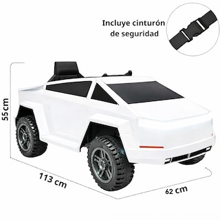 Foto 3 | Foto 3 | Montable Eléctrico Orbic Toys Cybertruck Br2102b Batería 12v Blanco