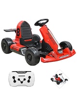 Montable Eléctrico Go Kart Para Niños Con Largo Ajustable Control Remoto Batería 12v Luces Sonido Bluetooth Hasta 80kg Rojo