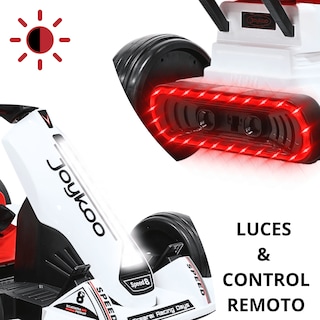 Foto 2 | Foto 2 | Montable Eléctrico Go Kart Para Niños Con Largo Ajustable Control Remoto Batería 12v Luces Sonido Bluetooth Hasta 80kg Blanco