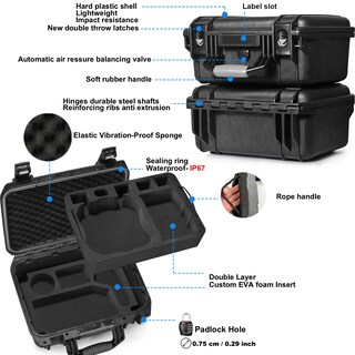 Foto 3 | Foto 3 | Funda Rígida Impermeable Lekufee Para Dji Avata Pro Combo - Venta Internacional.