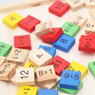 Foto 5 | Foto 5 | Tabla De Multiplicar Con Bloques De Madera Puzzle Toy Blue Kid 99 - Venta Internacional.