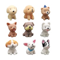 Set De Figuras De Perro En Miniatura De Resina 9 Unidades Para Decoración - Venta Internacional.
