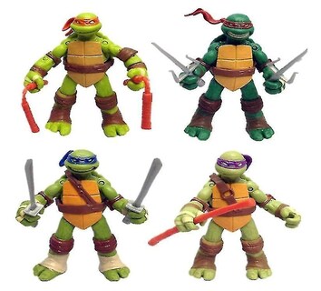 Foto 2 | Foto 2 | Set De Figuras De Acción De Las Tortugas Ninja 4 Piezas 12 Cm Pvc Color Verde - Venta Internacional.