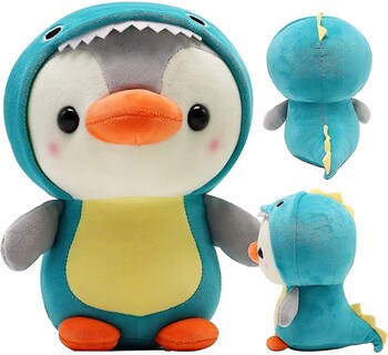 Foto 5 | Foto 5 | Pingüino Dinosaurio De Peluche De 25 Cm Con Abrigo De Felpa Supersuave - Venta Internacional.
