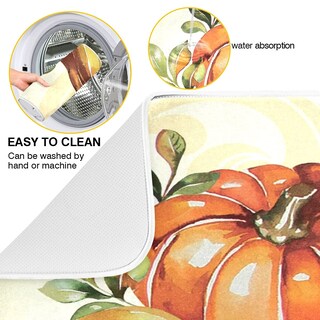 Foto 2 | Foto 2 | Alfombrilla Para Secar Platos Wamika Calabaza Otoñal 45x60cm Microfibra - Venta Internacional.