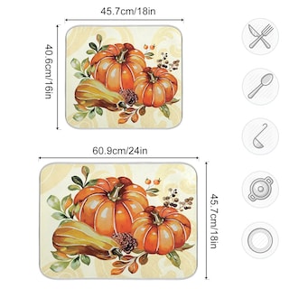 Foto 3 | Foto 3 | Alfombrilla Para Secar Platos Wamika Calabaza Otoñal 45x60cm Microfibra - Venta Internacional.