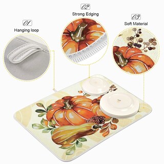 Foto 4 | Foto 4 | Alfombrilla Para Secar Platos Wamika Calabaza Otoñal 45x60cm Microfibra - Venta Internacional.