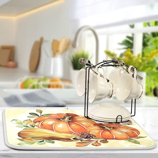 Foto 5 | Foto 5 | Alfombrilla Para Secar Platos Wamika Calabaza Otoñal 45x60cm Microfibra - Venta Internacional.