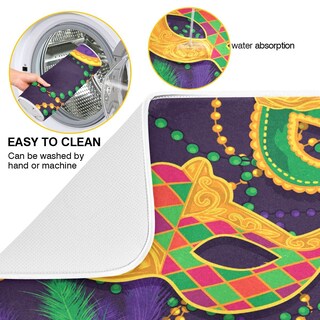 Foto 2 | Foto 2 | Tapete Para Secar Platos Wamika Mardi Gras Con Cuentas Y Microfibra 40x45 Cm - Venta Internacional.