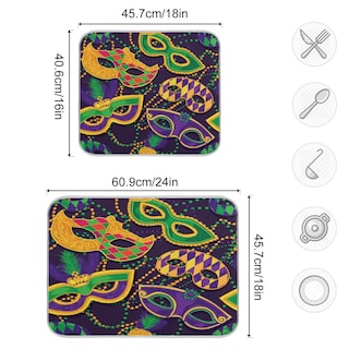 Foto 3 | Foto 3 | Tapete Para Secar Platos Wamika Mardi Gras Con Cuentas Y Microfibra 40x45 Cm - Venta Internacional.