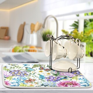 Foto 5 | Foto 5 | Tapete Para Secar Platos Wamika Con Aves Florales De Microfibra 40x45 Cm - Venta Internacional.