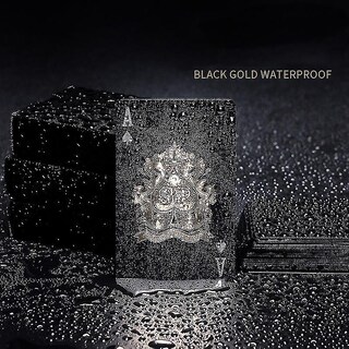 Foto 1 | Foto 1 | Juego De Cartas De Póquer Plástico Impermeable Dorado Y Negro - Venta Internacional.