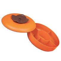 Bandeja Para Servir Aperitivos Feltechelectr Dividida Con Tapa Naranja Pp - Venta Internacional.