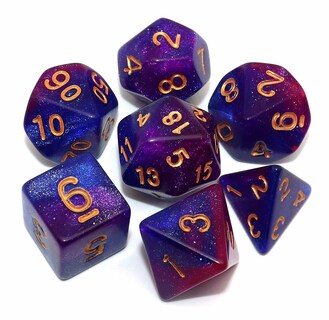 Foto 1 | Foto 1 | Juego De Dados Polyhedral Dnd Con Purpurina Creebuy Blue Mixed Purple - Venta Internacional.