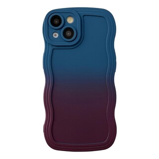 Foto 1 | Foto 1 | Funda Para Teléfono Silicona Azul Marino Color Liso Ondulado Degradado Para Iphone 14 - Venta Internacional.