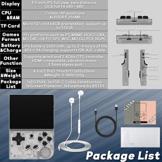 Foto 7 | Foto 7 | Consola De Juego Portátil Ewdgoes Rg35xx De 3.5 Pulgadas 64gb Blanca - Venta Internacional.