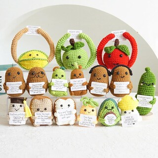 Foto 5 | Foto 5 | Muñeco Mini Divertido Patata Positiva Tejida 8cm Con Tarjeta - Venta Internacional.