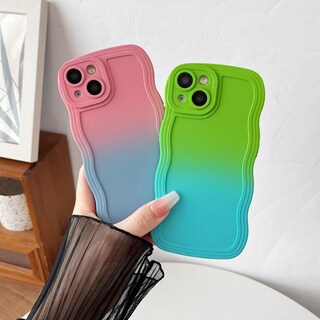 Foto 3 | Foto 3 | Funda Para Teléfono Silicona Azul Marino Color Liso Ondulado Degradado Para Iphone 11 - Venta Internacional.