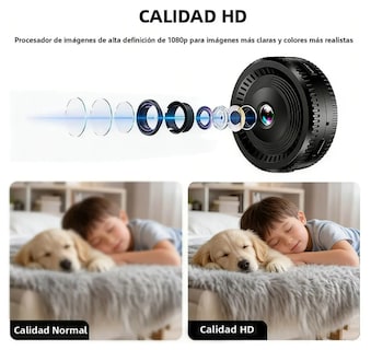 Foto 3 | Foto 3 | Mini Cámara de Seguridad Xtellar WiFi Negra con Visión Nocturna Invisible y App Móvil