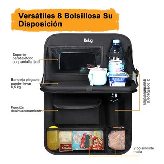 Foto 3 | Foto 3 | Organizador Para Asiento Belug Trasero Auto Coche Mesa Bolsa 2 Pzs Negro