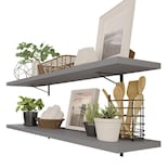 Kit 2 Repisas Flotantes Cocina Madesa 80cm Color Gris