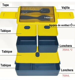 Foto 3 | Foto 3 | Lonchera Xtellar Apilable 1400 Ml Con Cubiertos