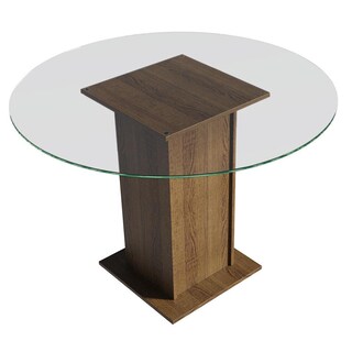 Foto 1 | Foto 1 | Mesa de Comedor Madesa Redonda con Tapa de Vidrio 5325 Marrón