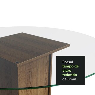Foto 5 | Foto 5 | Mesa de Comedor Madesa Redonda con Tapa de Vidrio 5325 Marrón