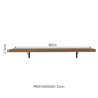 Foto 3 | Foto 3 | Kit 2 Repisas Flotantes Cocina Madesa 80cm Color Marrón