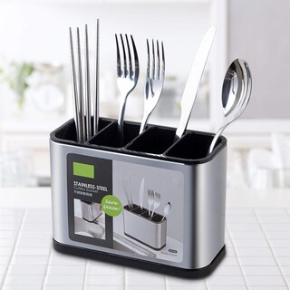 Foto 4 | Foto 4 | Soporte Para Cubiertos Sanwan De Acero Inoxidable Con 4 Compartimentos 18 X 8 6 X 13 Cm - Venta Internacional.