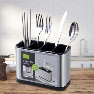 Foto 5 | Foto 5 | Soporte Para Cubiertos Sanwan De Acero Inoxidable Con 4 Compartimentos 18 X 8 6 X 13 Cm - Venta Internacional.