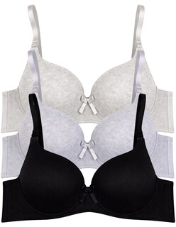Foto 2 | Foto 2 | Paquete Con 3 Brasieres De Algodón Doble Push Up Aumenta Hasta 2 Tallas