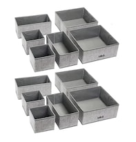 Cajas De Almacenamiento Lab.g Organizador De Ropa 12 Pcs En Tela Gris