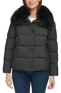 Foto 2 | Foto 2 | Dkny Chamarra Acolchada Para Mujer Con Cuello De Peluche Removible – Negra