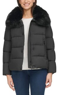 Foto 1 | Foto 1 | Dkny Chamarra Acolchada Para Mujer Con Cuello De Peluche Removible – Negra