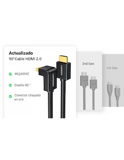 Foto 2 | Foto 2 | Cable Hdmi 2.0 Ugreen 10172 4k@60hz 1m Ángulo 90°