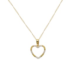 Collar Corazón Silueta Circonias 45cm Oro 10k Horoz V12 C853