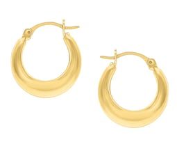 Arracada Media Luna Pulida Para Niña Oro 14k Horoz V12 C1002