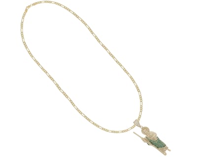 Foto 2 | Foto 2 | Collar San Judas Tadeo Grande Circonias Verdes 60cm Chapa De Oro 18k Horoz Ch123