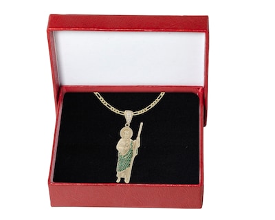 Foto 5 | Foto 5 | Collar San Judas Tadeo Grande Circonias Verdes 60cm Chapa De Oro 18k Horoz Ch123