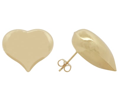 Foto 2 | Foto 2 | Arete Corazón Liso Pulido Dorado Chapa De Oro 18k Horoz Ch558