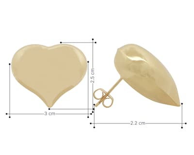 Foto 5 | Foto 5 | Arete Corazón Liso Pulido Dorado Chapa De Oro 18k Horoz Ch558