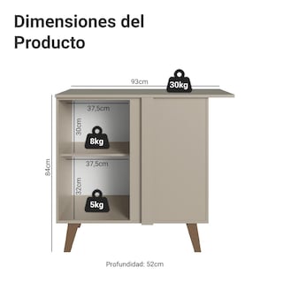 Foto 2 | Foto 2 | Mueble De Cocina Esquinero Madesa Nice 1 Puerta Y Pies Cc 01