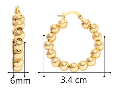 Foto 6 | Foto 6 | Arracadas Redondas Bolitas Lisas Chapa de Oro 18k Horoz Ch795