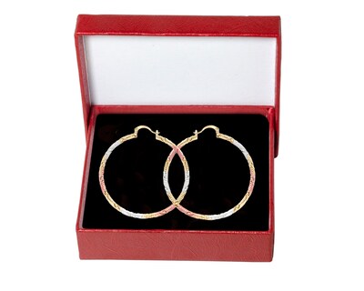 Foto 3 | Foto 3 | Arracada Grande Trenza en 3 Colores Chapa de Oro 18k Horoz Ch800