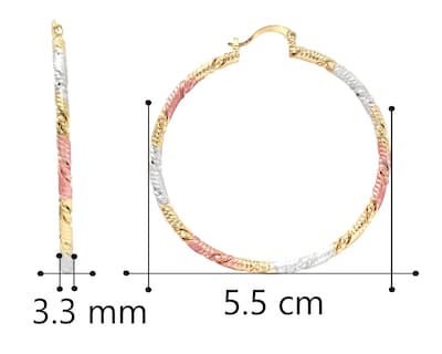 Foto 4 | Foto 4 | Arracada Grande Trenza en 3 Colores Chapa de Oro 18k Horoz Ch800